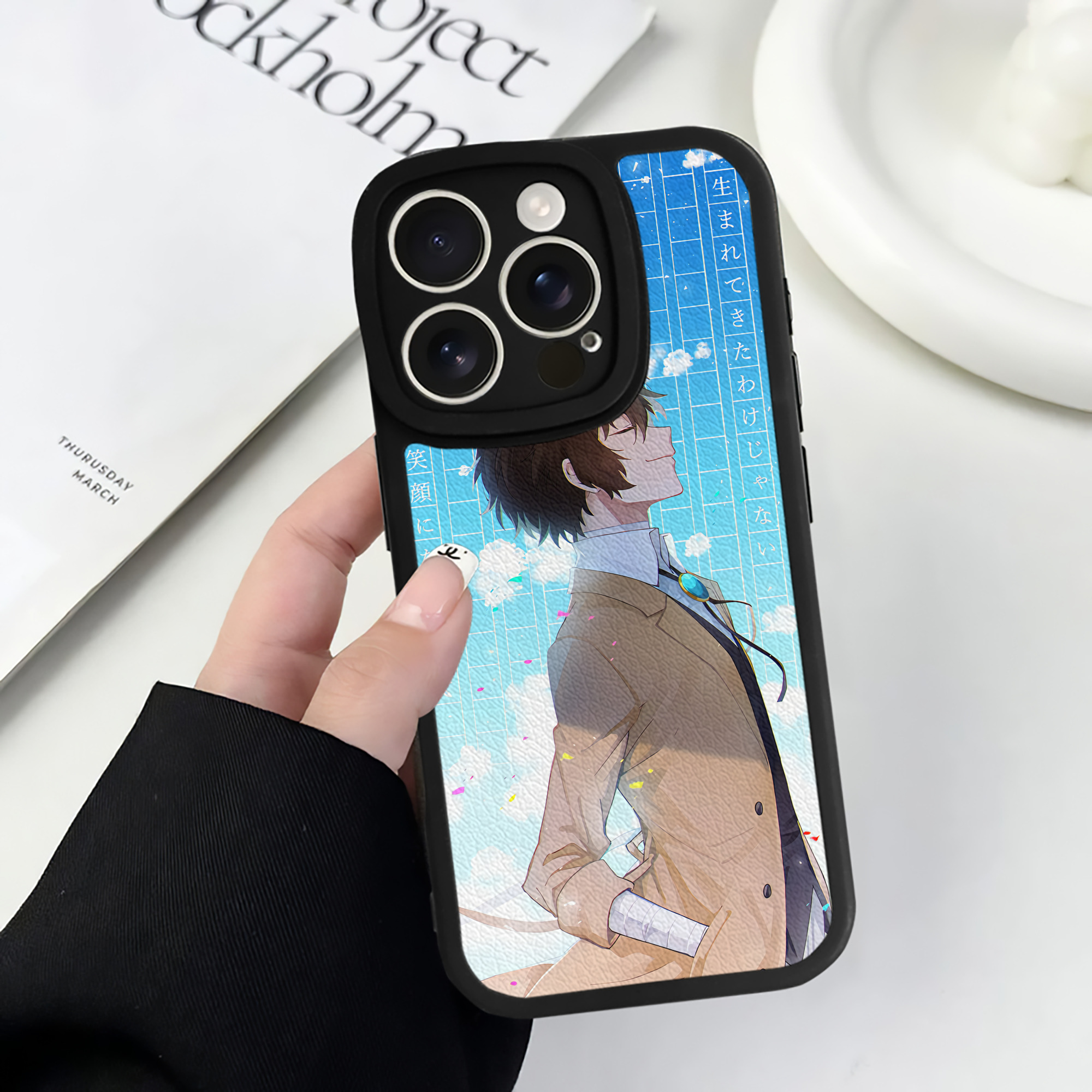 （画像用） 文豪ストレイドッグス Bungo Stray Dogs 【iPhone 16シリーズ対応】シリコンスマホケース（レザー調） 材質：シリコン